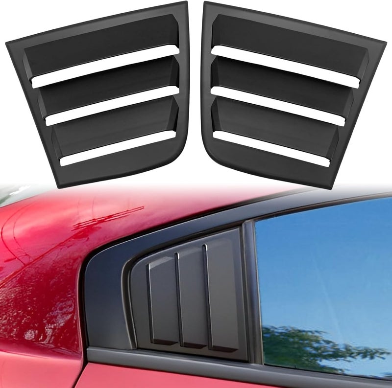 TENGBASE for Dodge Charger 2011-2023 2024 Side Window Shades Cover Blinds, Dodge Charger Window Louver ABS Black (2Pack) - Image 1